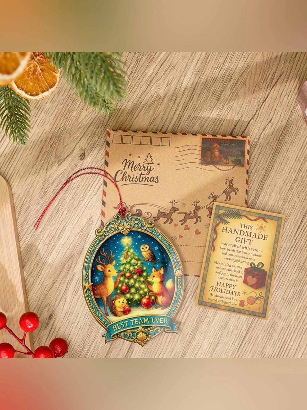 Holiday Ornament - Best Team Ever (Blue/Gold)